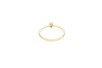 14KT Gold Ring Women's Pink Pear Tear Drop Center CZ Stone with Round White CZ Stones Band