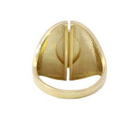 14KT Gold Ring Women's Raised Plain Marquise Shape with Split Band