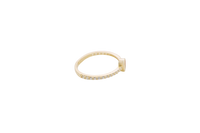 14KT Gold Ring Women's Red Pear Tear Drop Center CZ Stone with Round White CZ Stones Band
