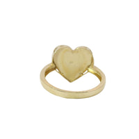 14KT Gold Ring Women's Sunray Heart Dotted Border Plain Band