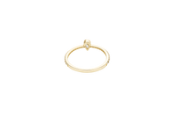 14KT Gold Ring Women's White Pear Tear Drop Center CZ Stone with Round White CZ Stones Band