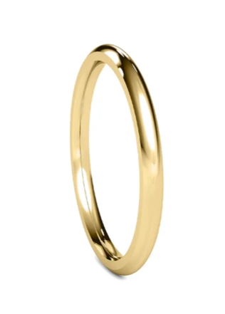14KT Gold Ring Unisex Solid Plain Wedding Band 2mm