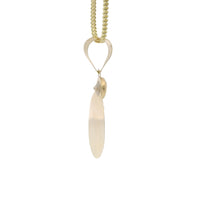 14KT Gold Charm Medium Two Tone Round Sunray Crucifix Coin with White CZ Stone Top and Plain Bell