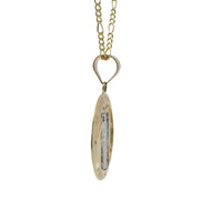 14KT Gold Charm Large Two Tone St Jude Coin with "PRAY FOR US" Border and Plain Bell