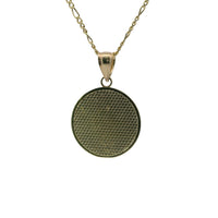 14KT Gold Charm Medium Two Tone St Jude Coin with "PRAY FOR US" Border and Plain Bell