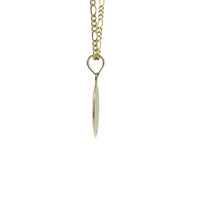 14KT Gold Charm Small Two Tone St Jude Coin with "PRAY FOR US" Border and Plain Bell