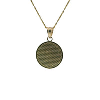 14KT Gold Charm Small Two Tone St Jude Coin with "PRAY FOR US" Border and Plain Bell
