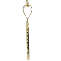14KT Gold Charm 2XL Rectangle Two Tone Last Supper with Nugget Frame and Plain Bell