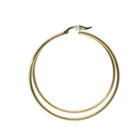 14KT Gold Earrings Hoops Plain 2 Inch Hollow Tube 2mm