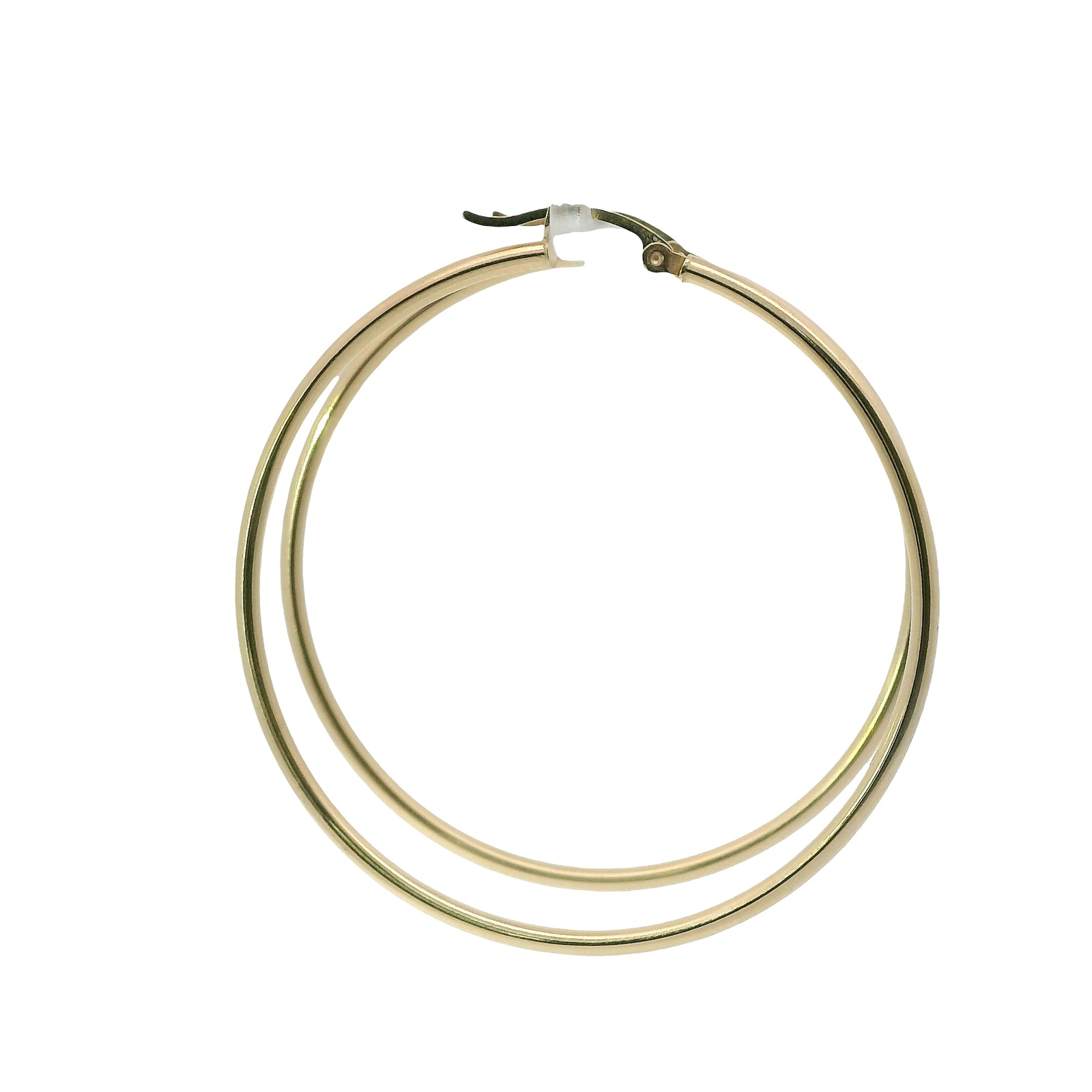 14KT Gold Earrings Hoops Plain 2 Inch Hollow Tube 2mm