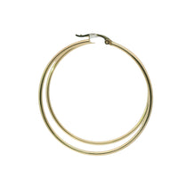 14KT Gold Earrings Hoops Plain 2 Inch Hollow Tube 2mm