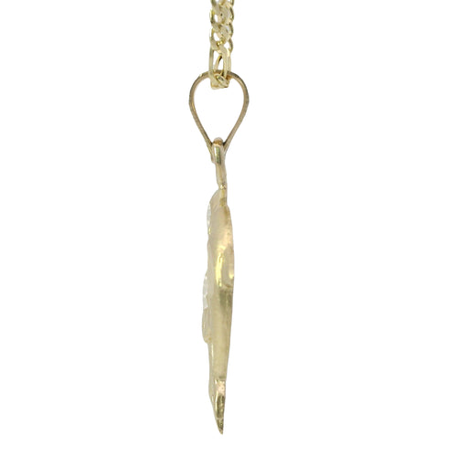 14KT Gold Charm Three Medium Jumping Dolphins with Plain Bell