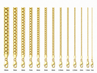 14KT Gold Chain Solid Box Franco 3mm