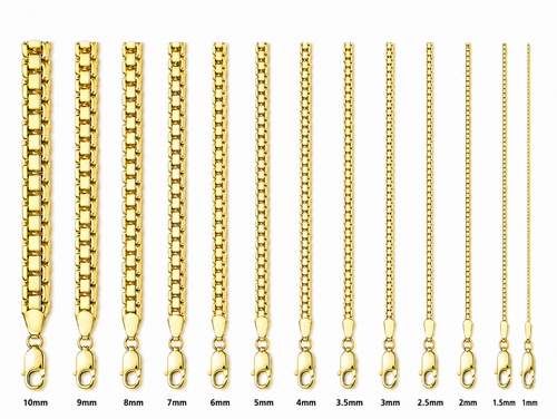 14KT Gold Chain Hollow Box Franco 4mm