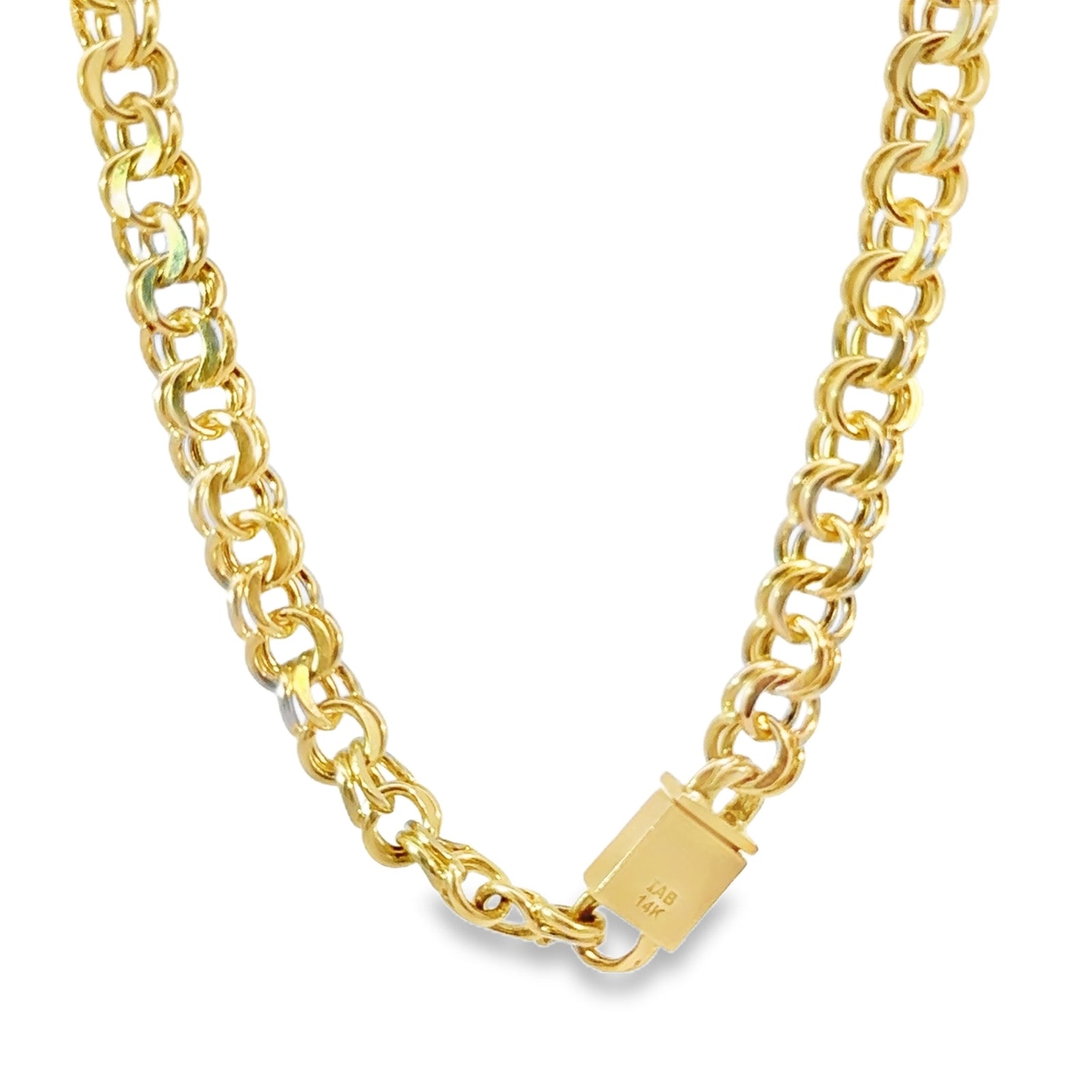 14KT Gold Chain Hollow Chino with Plain Box Clasp 8.5mm