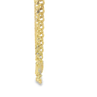 14KT Gold Chain Hollow Chino with White CZ Box Clasp 6mm