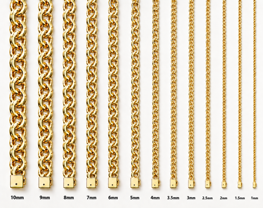14KT Gold Chain Solid Chino with Plain Box Clasp 3.5mm