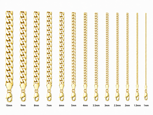 14KT Gold Chain Solid Curb 5mm