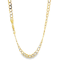 14KT Gold Chain Hollow Curb Pave 6mm
