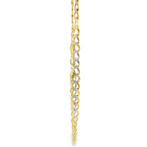 14KT Gold Chain Solid Curb Pave 6mm