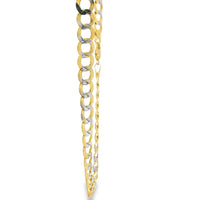 14KT Gold Chain Hollow Curb Pave 8.5mm