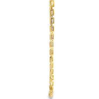 14K Gold Chain Baguette Tennis Chain with White CZ Stones and Plain Clasp 3.5mm