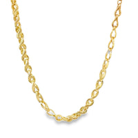 14KT Gold Chain Hollow Fancy Rope Link with Plain Clasp 5mm