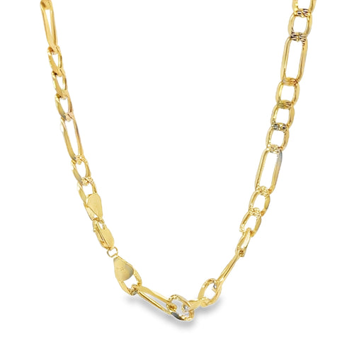 14KT Gold Chain Solid Figaro 7mm