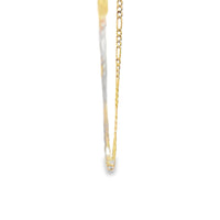 14KT Gold Chain Solid Figaro Pave 2.5mm