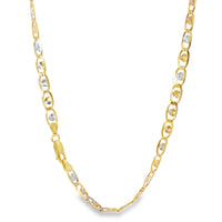 14KT Gold Chain Solid Tri Tone Heart Valentino 5mm