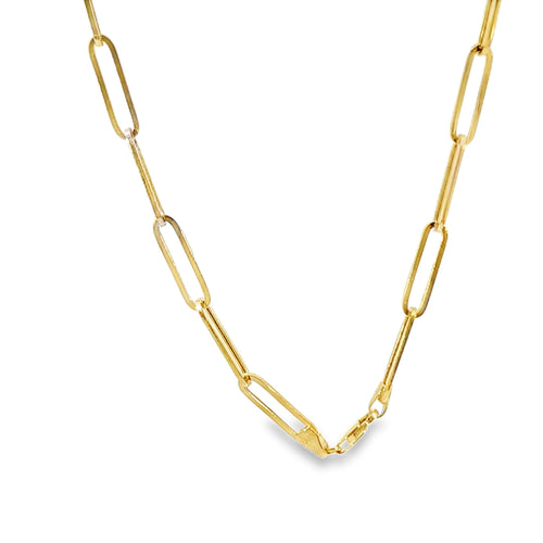 14KT Gold Chain Hollow Paper Clip 5mm