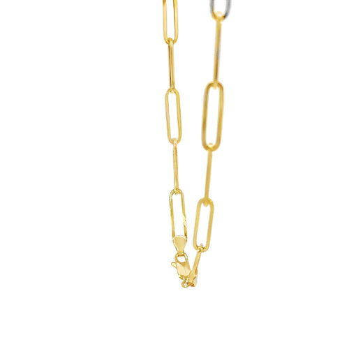 14KT Gold Chain Hollow Paper Clip 5mm