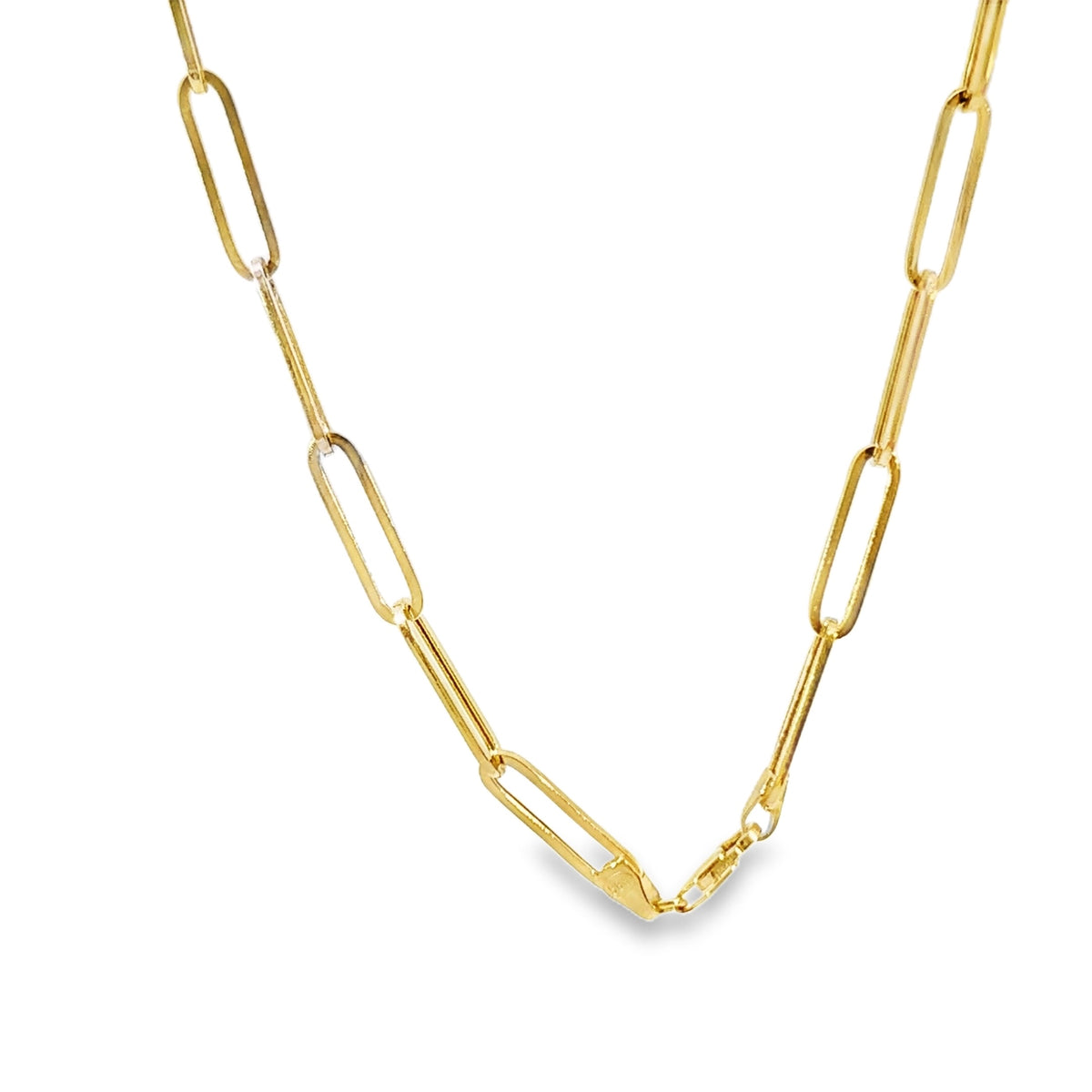 14KT Gold Chain Hollow Paper Clip 5mm