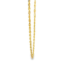 14KT Gold Chain Hollow Diamond Cut Rope 2.5mm