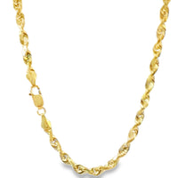 14KT Gold Chain Hollow Diamond Cut Rope 4.5mm