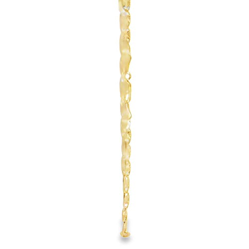14KT Gold Chain Hollow Tri Tone Heart Valentino 3.5mm
