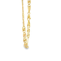 14KT Gold Chain Hollow Tri Tone Heart Valentino 4.5mm