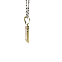 14KT Gold Charm Playing Cards Red Ace of Diamond Black Enamel King of Club with White CZ Stone Border and Bell