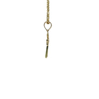 14KT Gold Charm Extra Small Daisy Center Cross with Flared Ends and Plain Band