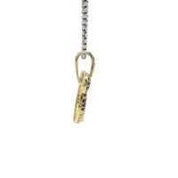 14KT Gold Charm Mickey Mouse Head with White CZ Stone Face Black CZ Ears and Bell