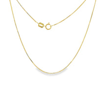 14KT Gold Solid Thin Chain Box Link with Pinwheel Clasp .7mm