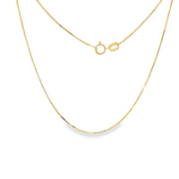 14KT Gold Solid Thin Chain Box Link with Pinwheel Clasp .7mm