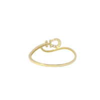 14KT Gold Ring Women's Light Weight White CZ Stone Fashion Belt Bypass Band