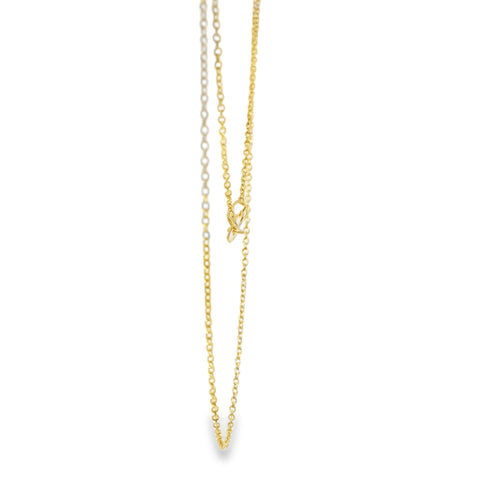 14KT Gold Solid Thin Chain Cable Link with Pinwheel Clasp .4mm