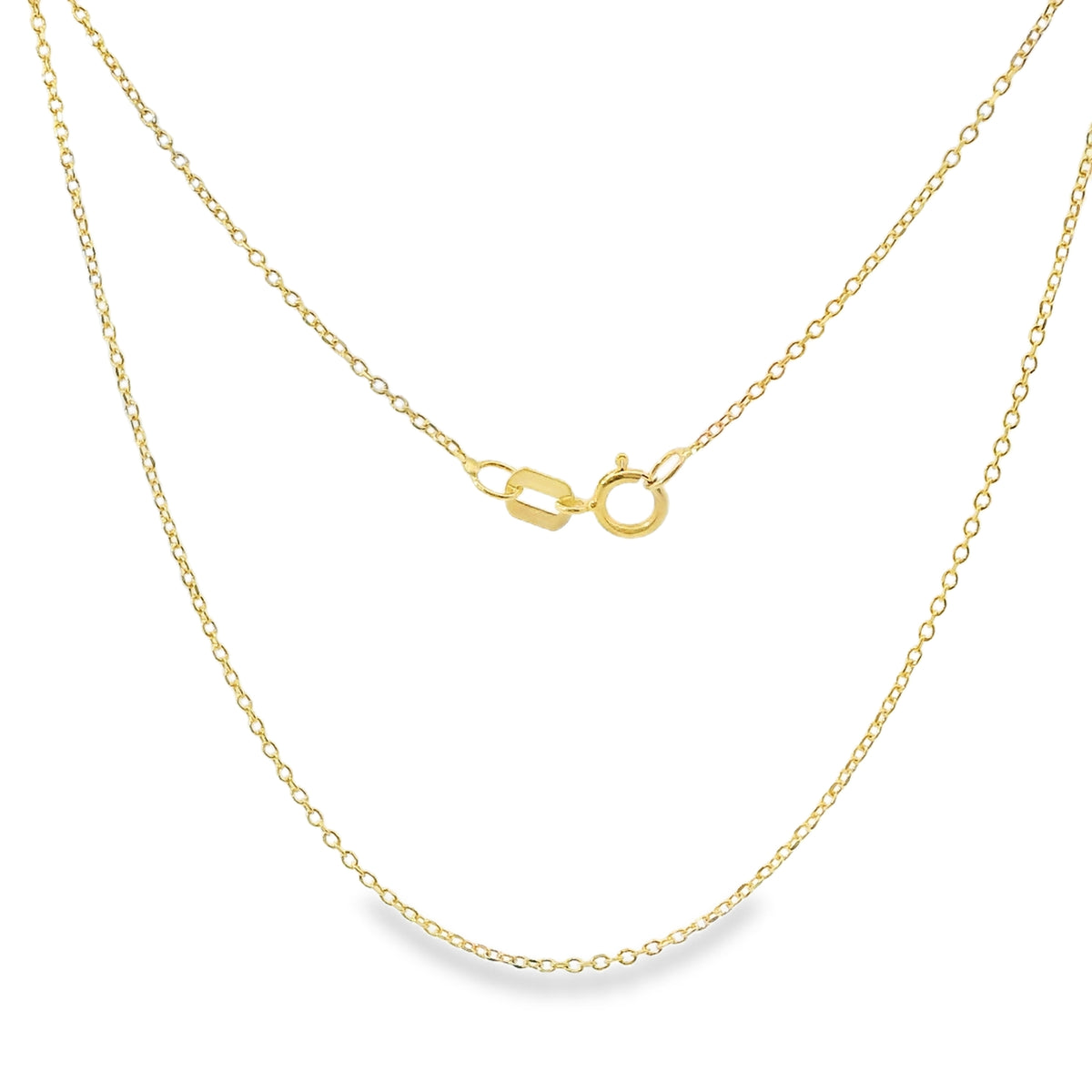 14KT Gold Solid Thin Chain Cable Link with Pinwheel Clasp .4mm