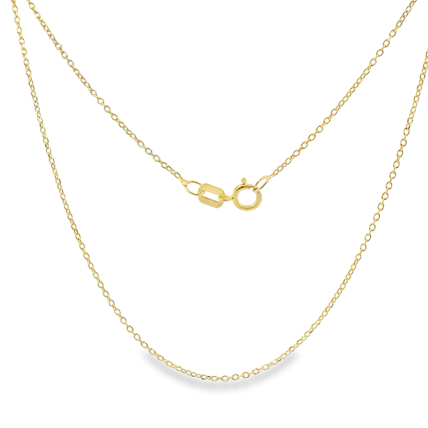 14KT Gold Solid Thin Chain Cable Link with Pinwheel Clasp .4mm