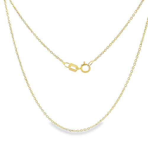 14KT Gold Solid Thin Chain Cable Link with Pinwheel Clasp .4mm