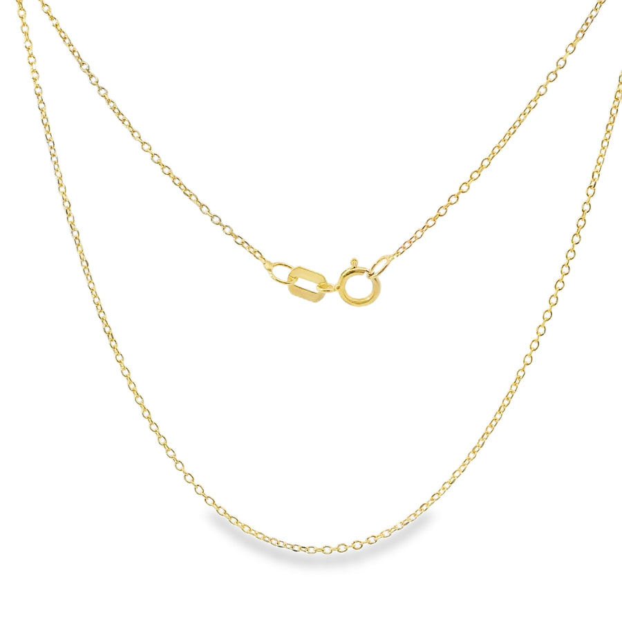 14KT Gold Solid Thin Chain Cable Link with Pinwheel Clasp .4mm