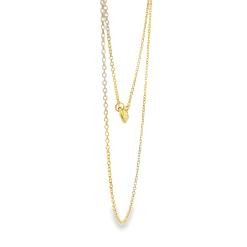 14KT Gold Solid Thin Chain Cable Link with Pinwheel Clasp .4mm