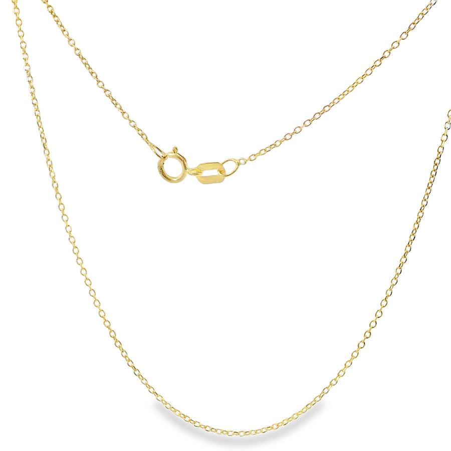14KT Gold Solid Thin Chain Cable Link with Pinwheel Clasp .5mm
